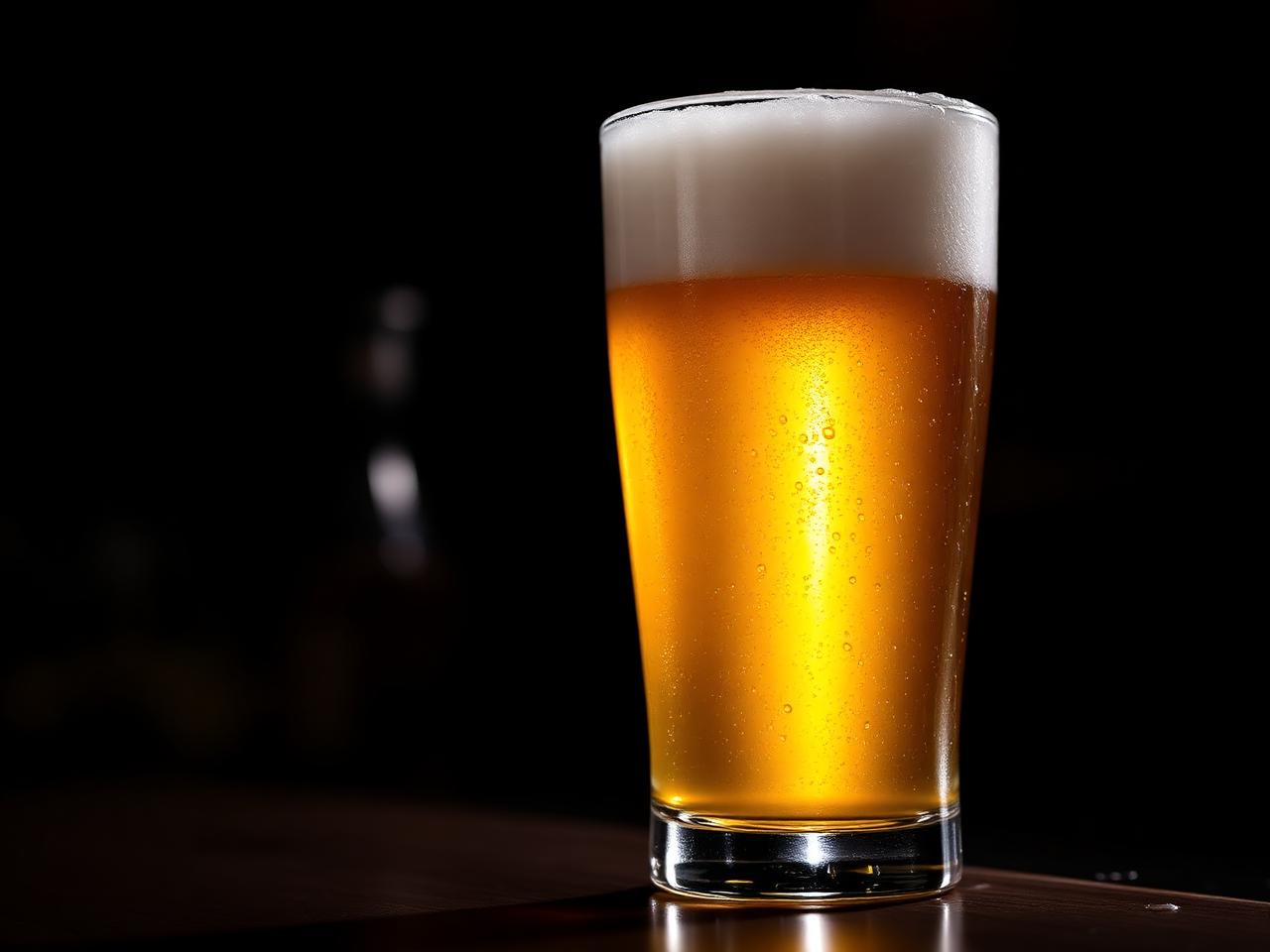 Chopp gelado servido em taça com colarinho cremoso